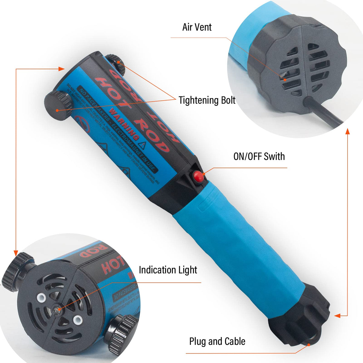 Solary Induction Heater Bolt Removal - 1200W 110V Hand Held Magnetic Induction Heater Tool with 12 Coils for Rusty Screw Removing