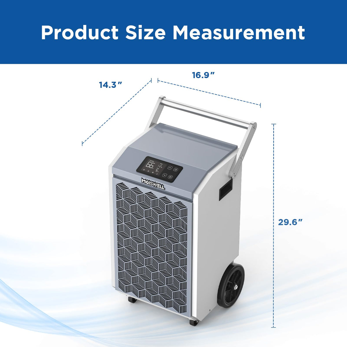 Moiswell 200 Pints Commercial Dehumidifier with Pump and Drain Hose for Basements, Heavy Duty Commercial Grade Dehumidifiers for Large Spaces, Warehouse, Industry Water Damage Unit, Auto Defrost