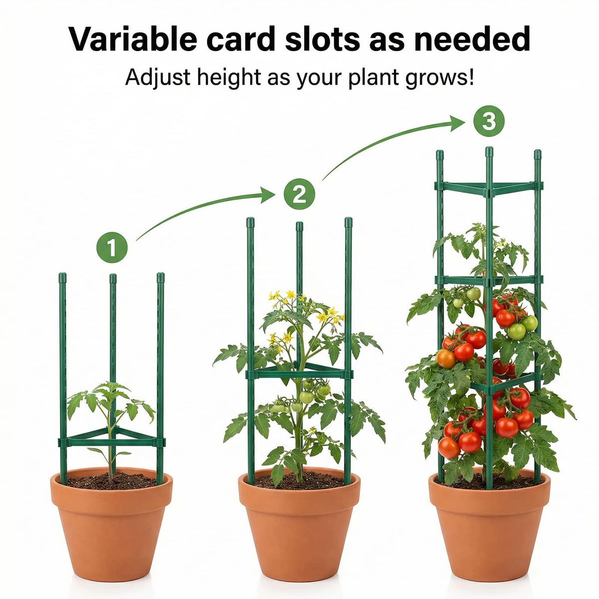 100pcs Garden Stakes Arms for Tomato Cage, TomatoTrellis Connectors, Attach 0.63 Inch Dia Tomato Stakes Connector and Plant Stick Supports, 11.8in Plastic Connecting Rod (16mm，No Stake)