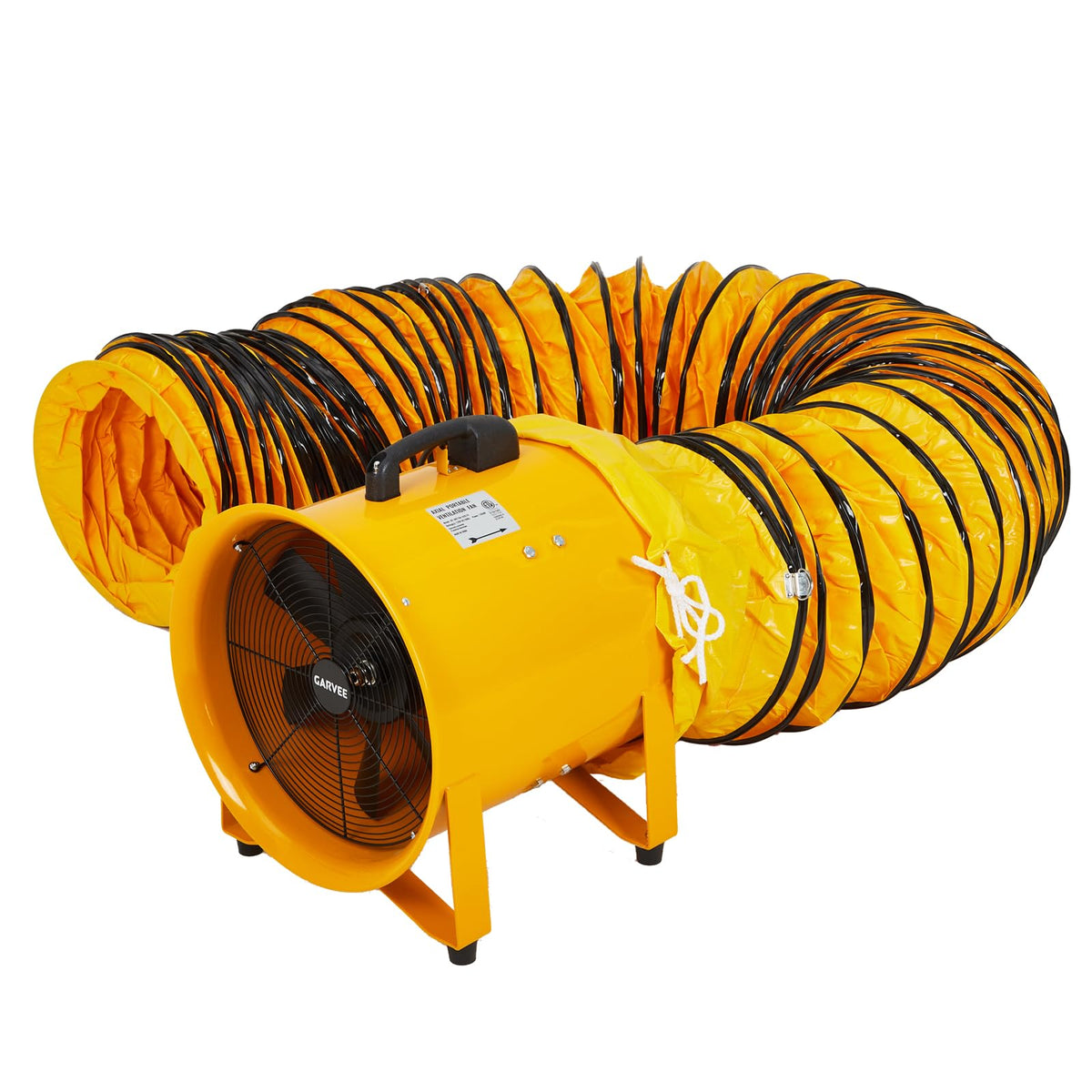 GarveeTech 12 Inch Heavy Duty Utility Blower Fan, 3500 CFM Industrial Air Mover High Velocity, with 32.8ft Flexible Duct, Portable Industrial Exhaust Fan for Extraction and Ventilation