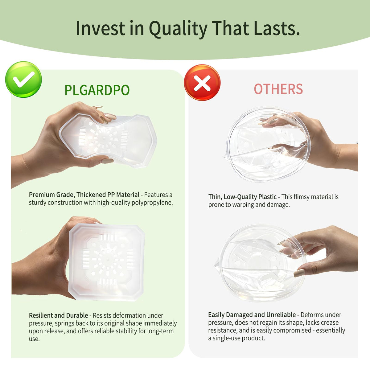 Plgardpo 4 Inch Clear Nursery Pots for Plants, 30 Pcs Square Plant Pots, Small Flower Pots for Plants, Hard Planters for Indoor Plants