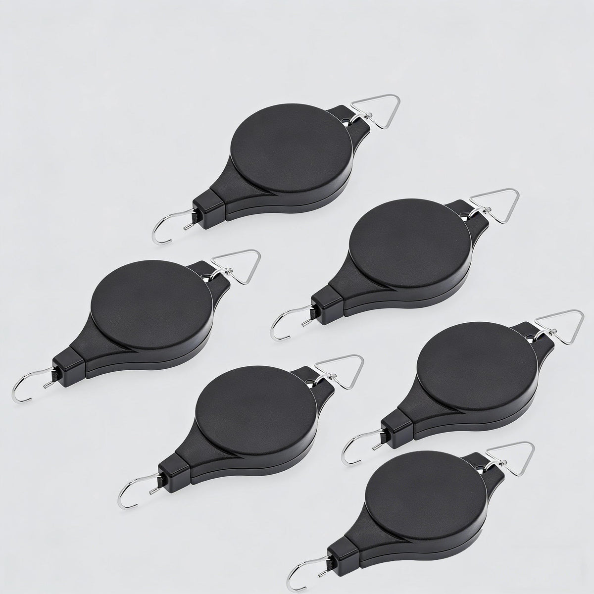 Generic Heavy Duty Adjustable Plant Hanger 6 Pack, Retractable Pulley System for Easy Height Adjustment, Ideal for Indoor and Outdoor Hanging Baskets, Pots, and Bird Feeders - Durable Black Finish