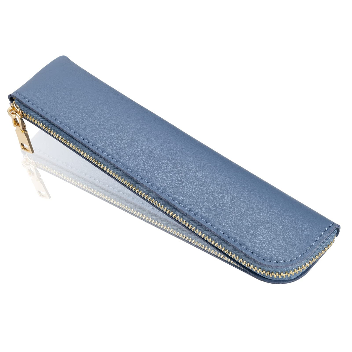 Sluxa Leather pencil case, Thin soft pen bag, Small pencil case for adults,Senior leather Minimal pencil pouch with zipper.…