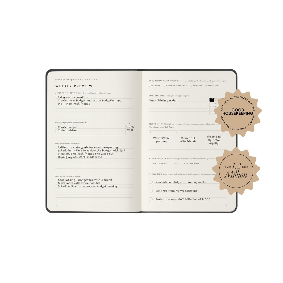 Full Focus Oatmeal Linen Planner by Michael Hyatt - The #1 Daily Planner to Set Annual Goals, Increase Focus, Eliminate Overwhelm, and Achieve Your Biggest Goals - Hardcover
