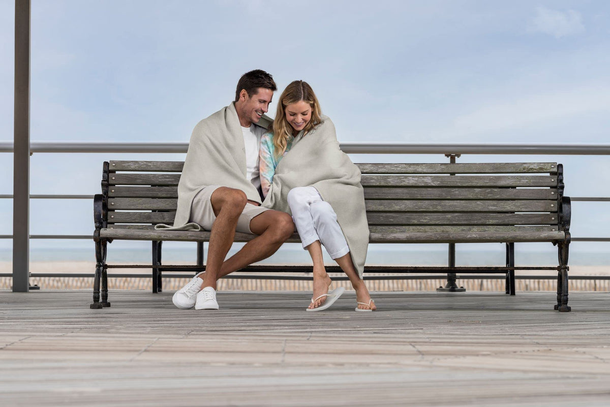 MV Sport Lightweight Sweatshirt Blanket Throw – Warm & Cozy, Breathable Oversized Fleece Knit, Couch, Bed, Travel, Cold Nights, and Outdoors – Soft Light Weight Blanket 54" x 84" Oatmeal