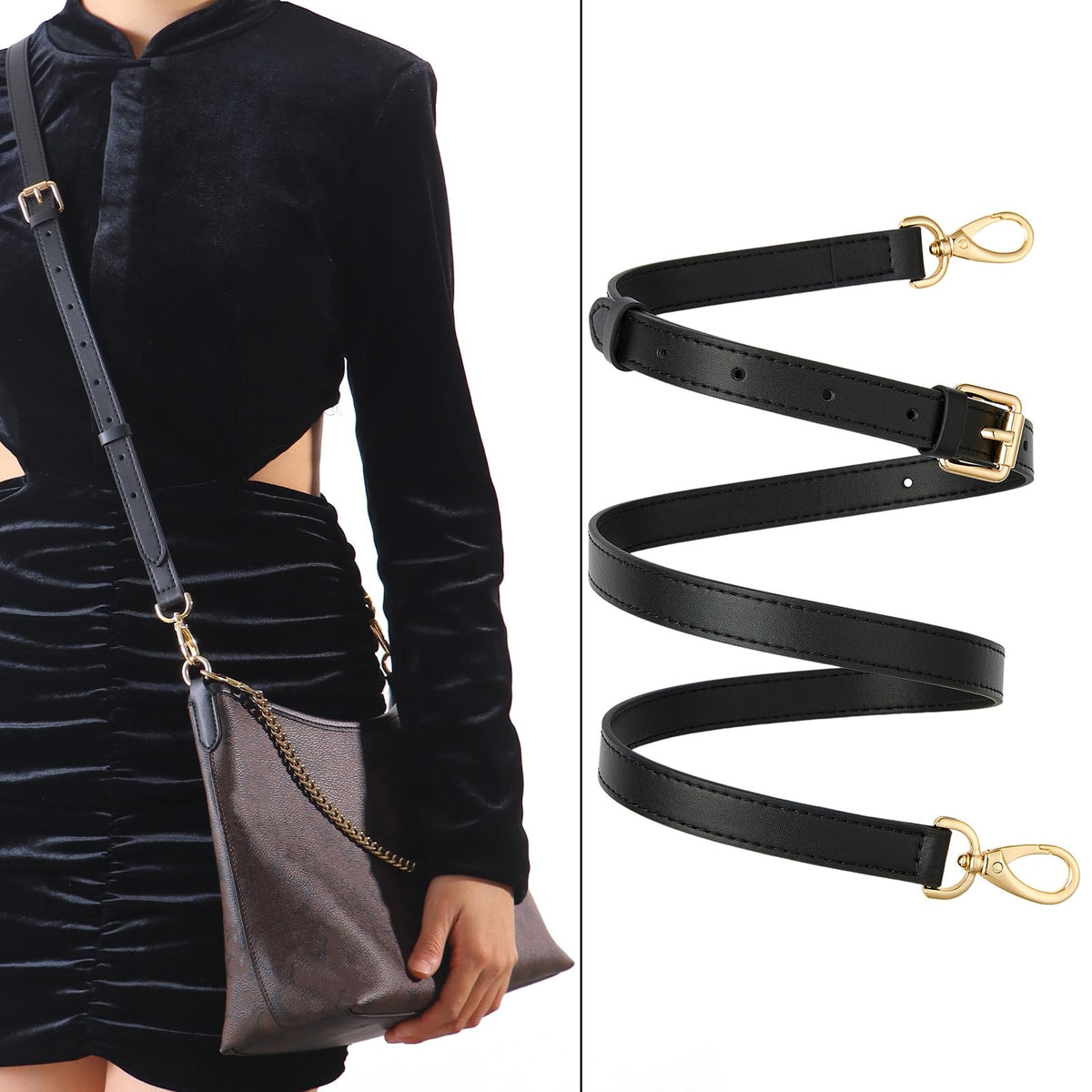 BAIXUEJI Leather Purse Strap Replacement Crossbody Handbag Long Adjustable