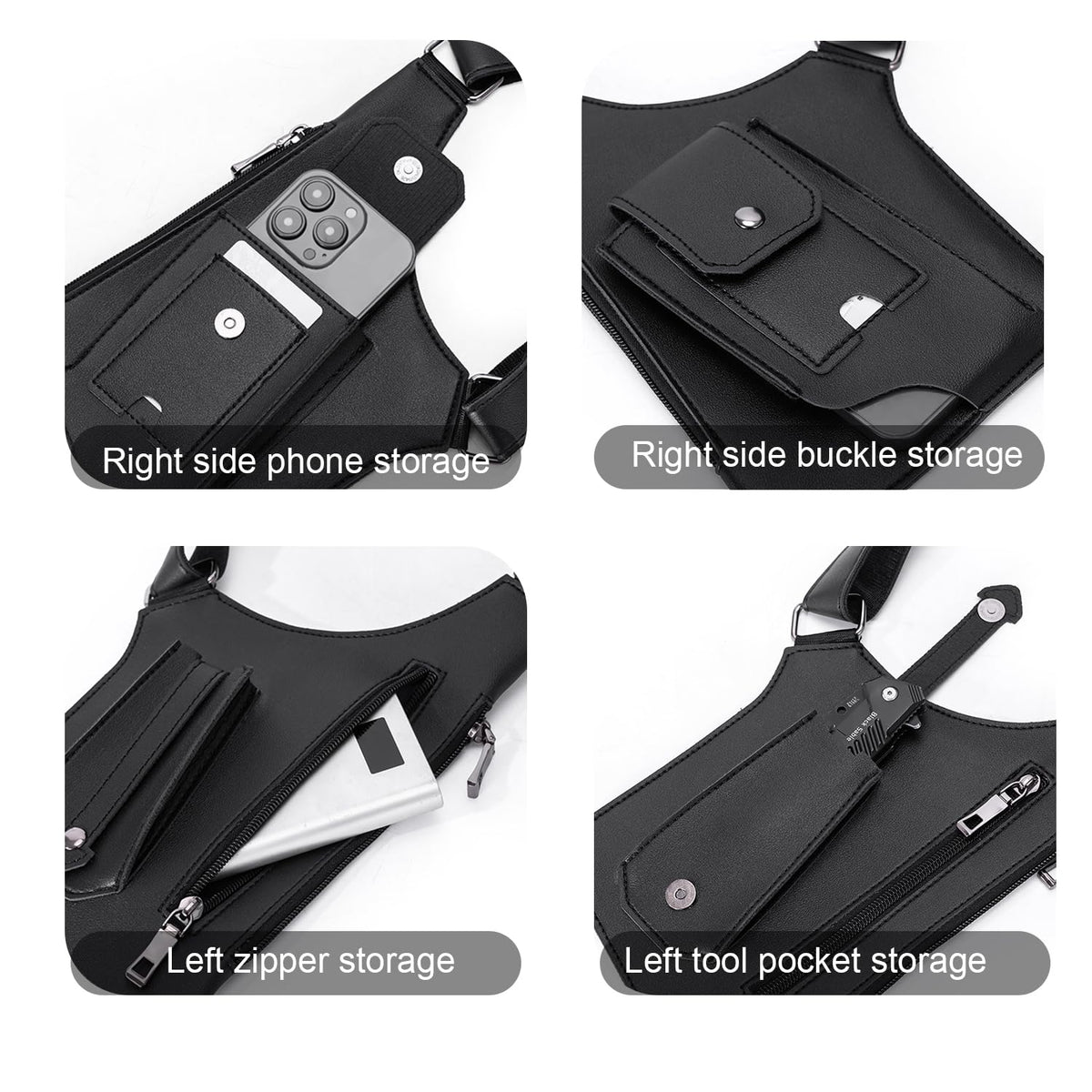 MaiQidd Anti-Theft Bag With Double Shoulder Armpit Bag, Underarm Strap Wallet Pocket Holster Phone Leisure Double Shoulder Pouch For Men (Brown)