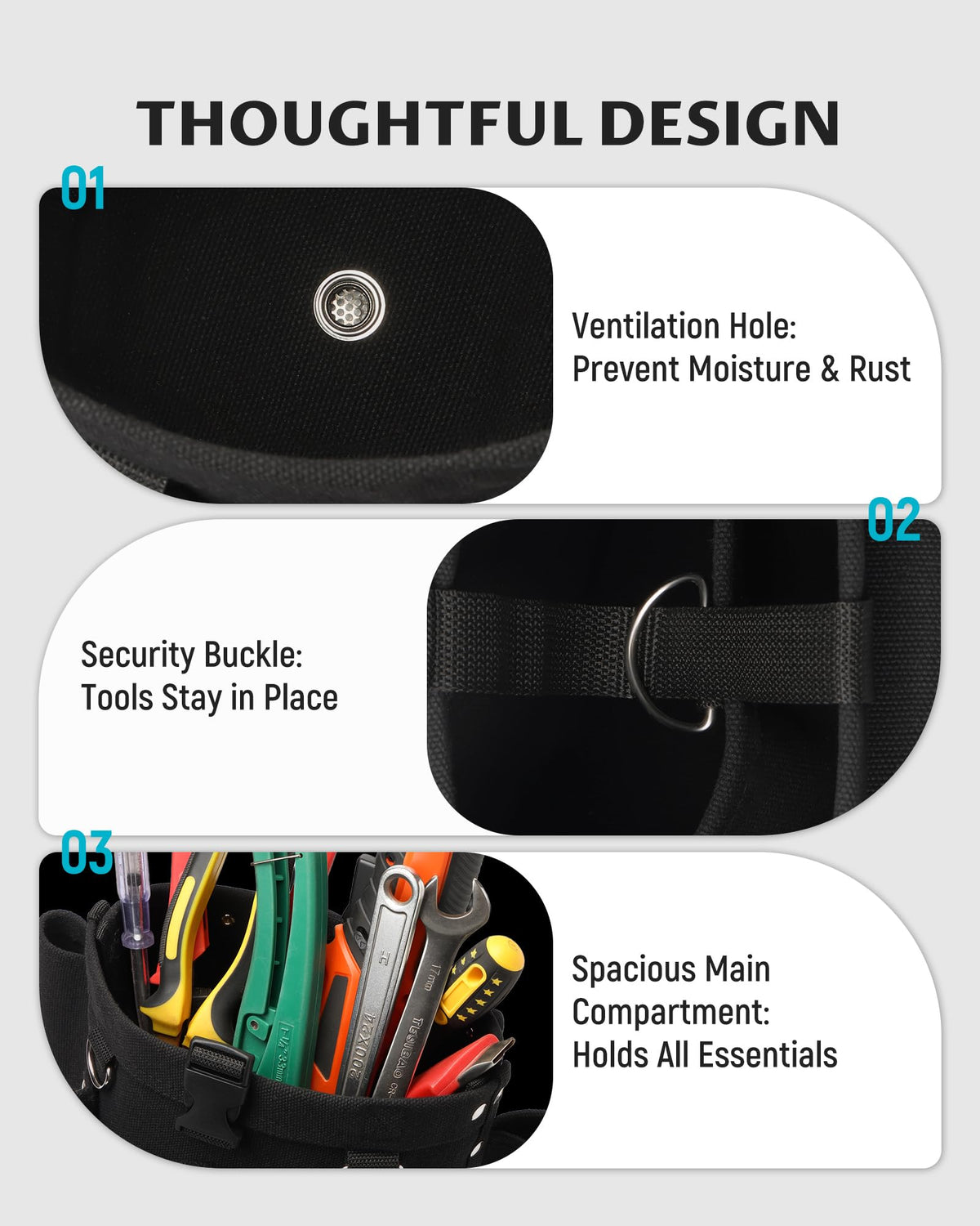 Lichamp Bull Pin and Spud Wrench Holder, Construction Tool Belt Pouches Bolt Bag for Iron Work