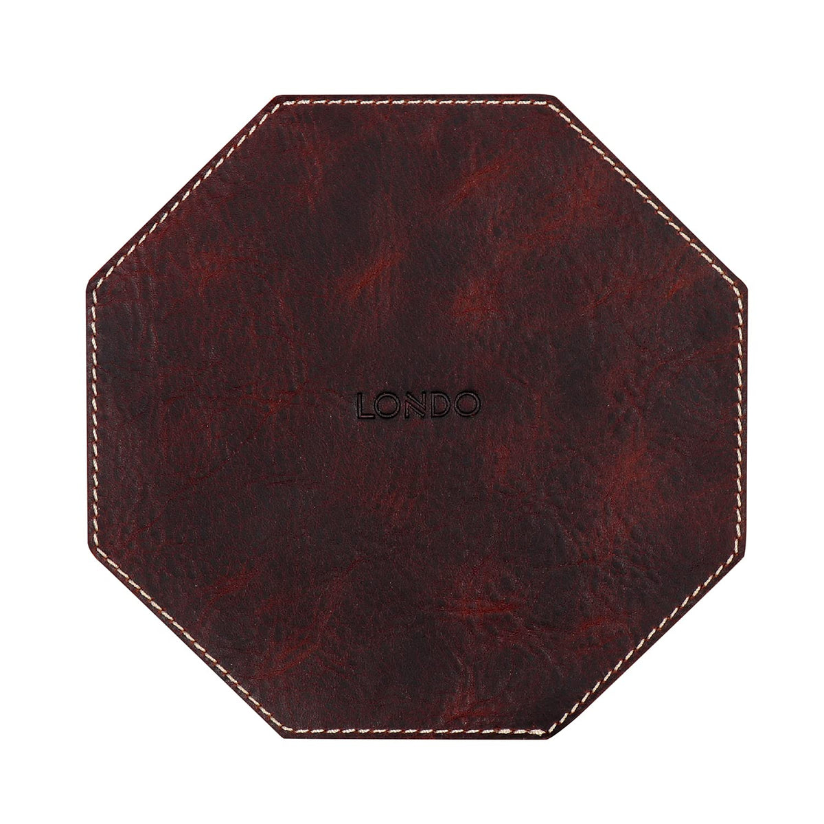 Londo Genuine Leather Round Tray Organizer - Practical Storage Box for Wallets, Watches, Keys, Coins, Cell Phones and Office Equipment