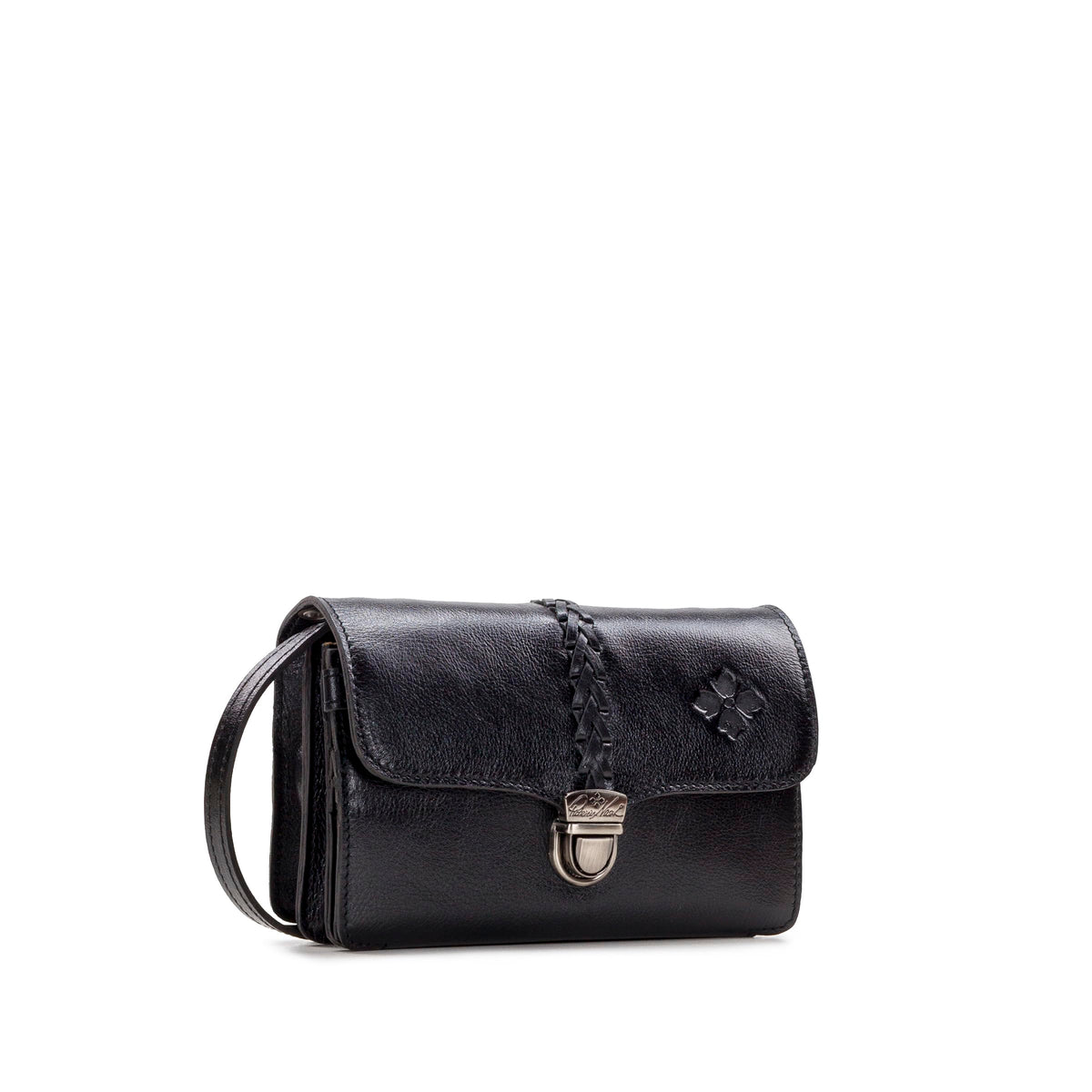 Patricia Nash Bag Bianco Crossbody Organizer 100% Full Grain Supple Leather Purse for Women, Womens Purse, Black