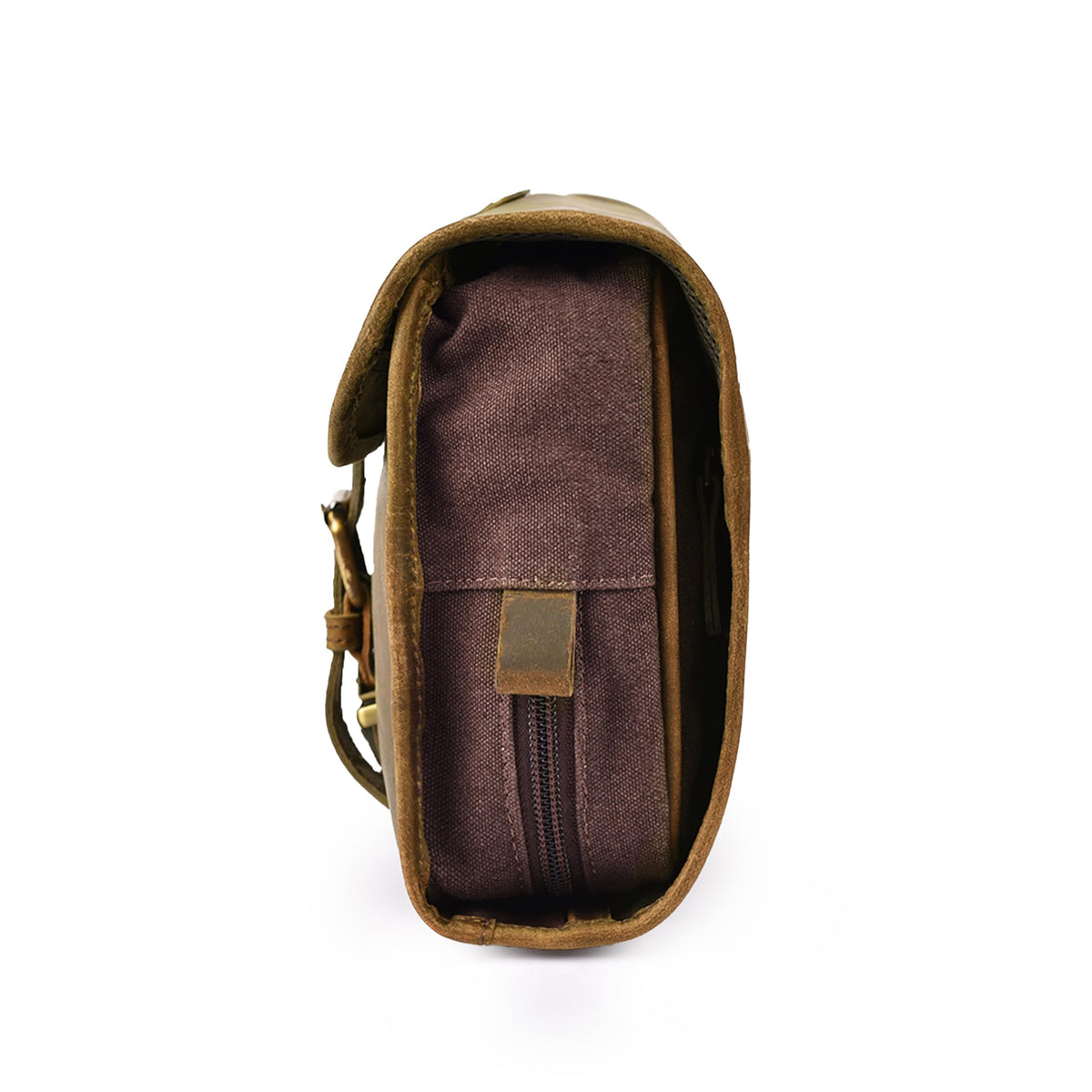 LEATHER VILLAGE Hanging Genuine Leather Toiletry Bag for Men – Handcrafted Vintage Travel Dopp Kit with Waterproof Lining, Shaving Organizer and Shower Bathroom Essentials Case - Mud