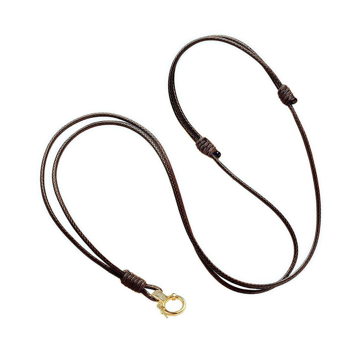 3FT Amazing Braided Leather Necklace - Minimalist Waterproof Design, Unisex, Ideal for Daily Wear & Gifting (Coffee Gold)