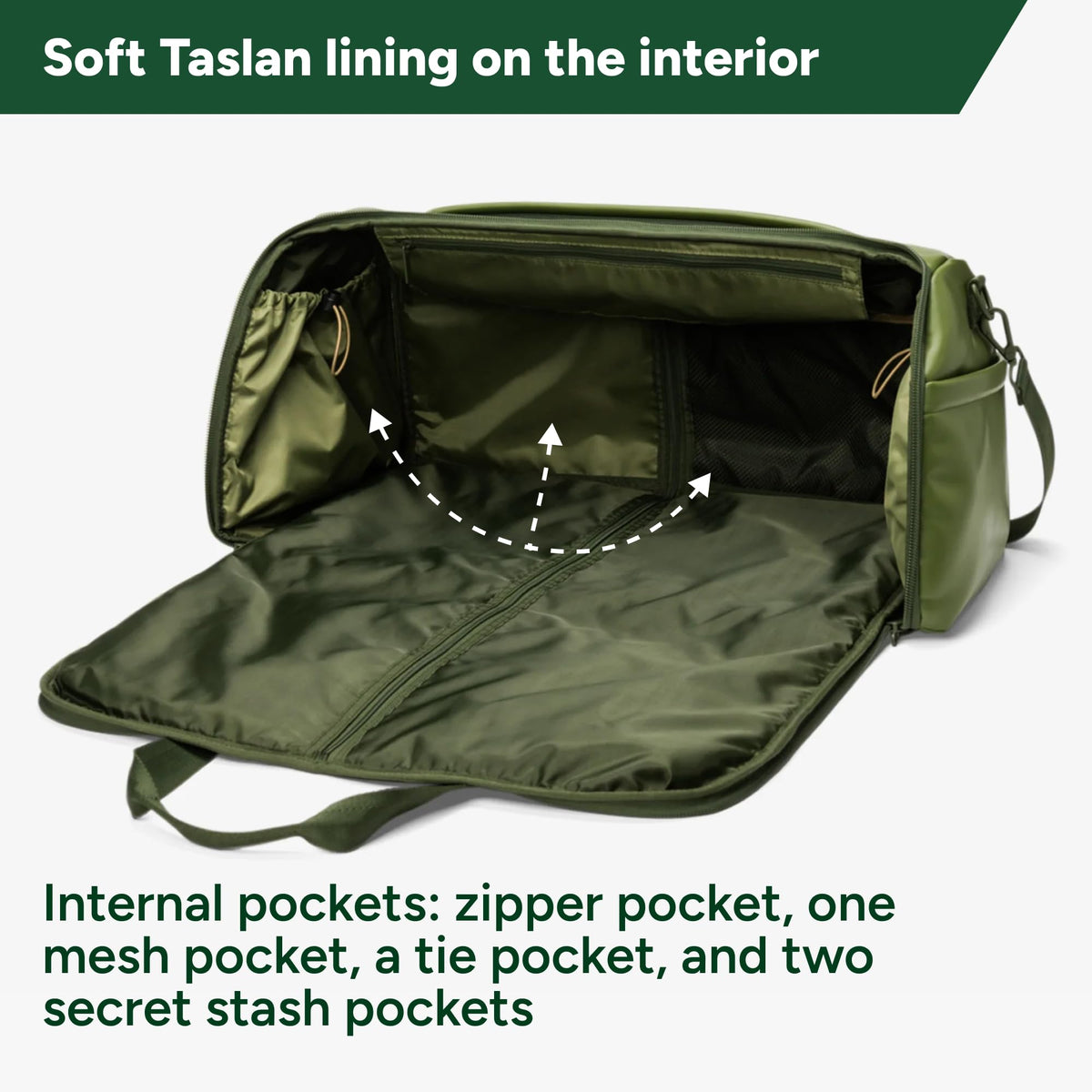 Halfday Convertible 2-in-1 Vegan Leather Premium Garment Duffel Weekender Bag 45L (Carry-on, Wrinkle-Free Travel, Hanging Suit Compartment, Shoe Pockets, Trolley Sleeve), Leaf