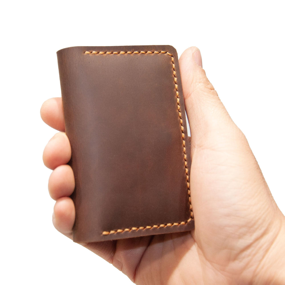 Turbosnail Leather for Men & Women Front Pocket Card Holder | Minimalist Wallet | Front Pocket Wallet | Leather Card Sleeve | Minimalist Handmade Card Holder (Brown（Style 2）)