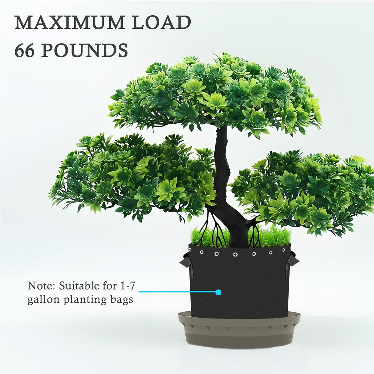Molgoc Self-Watering Base with Visible Water Level,5-Pack,Keeps Leaves and Flying Insects Out,Maintains Water Quality, Brown.(Without Wheels).