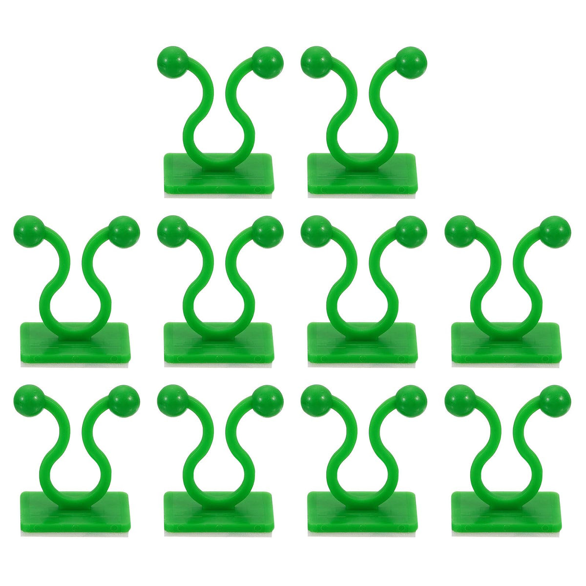 uxcell 100Pcs Plant Climbing Wall Fixture Clips, Plant Fixer Self-Adhesive Hooks Wire Fixing Supporting for Indoor Outdoor Decoration and Cable Wire Fixing (Green, 8mm/0.31")