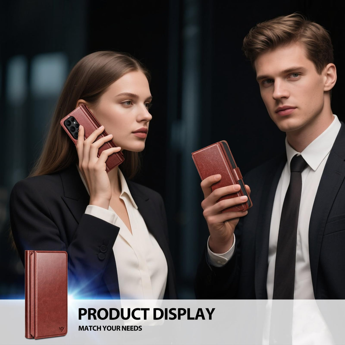 HawkBox Compatible with Samsung Galaxy S23 Ultra Case Wallet with Card Holder Women Men,RFID Blocking PU Leather Phone Case Flip Shockproof Protector Cover Credit Card Slot Kickstand,Brown