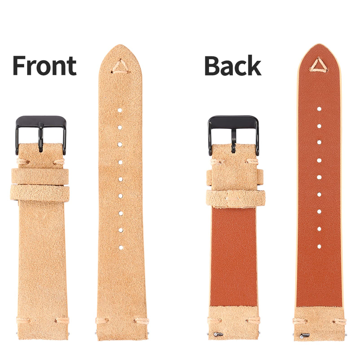 WOUKUP Quick Release Suede Leather Watch Bands Vintage Watchband for Men Watch Strap 18mm 19mm 20mm 21mm 22mm 24mm