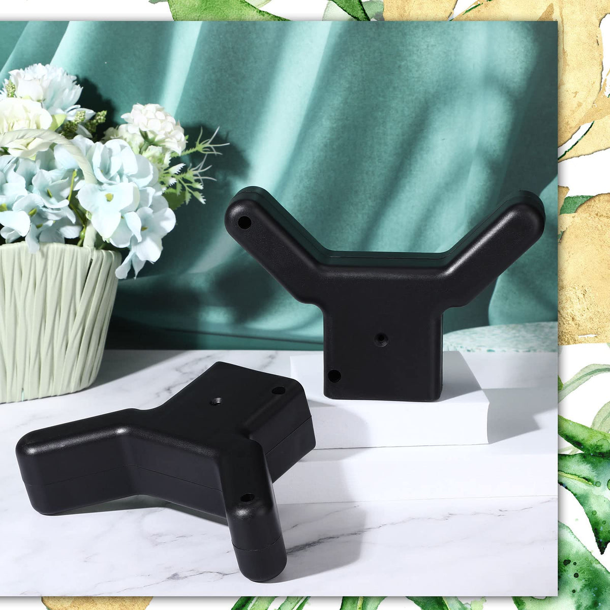 Yungyan 8 Pcs Tree Support, Plastic Fruit Branch Support Device Tree Brace Prevent Them from Breaking for Vineyards Ornamental Gardens Orchards Fits on Standard 1.57 x 1.57 Inch Lumber (Black)
