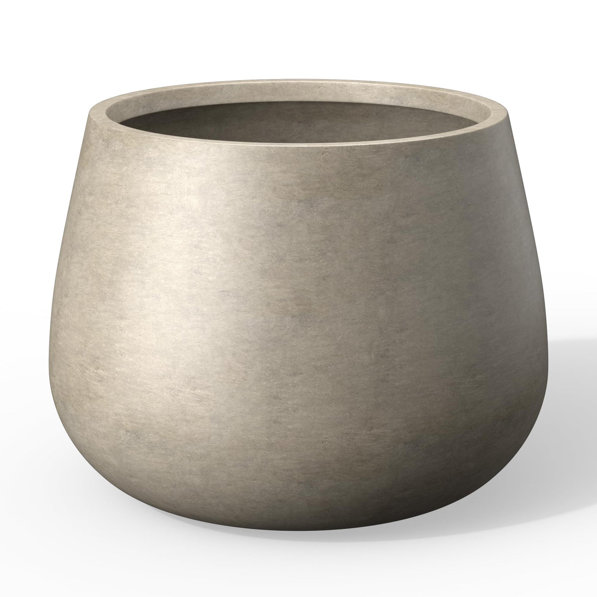 Kante Curva Series Planter, 14.8 Inch Round Concrete Garden Pot with Draiange Hole and Rubber Plug, Suitable for Indoor Plants, Home, Garden, Patio, Weathered Concrete