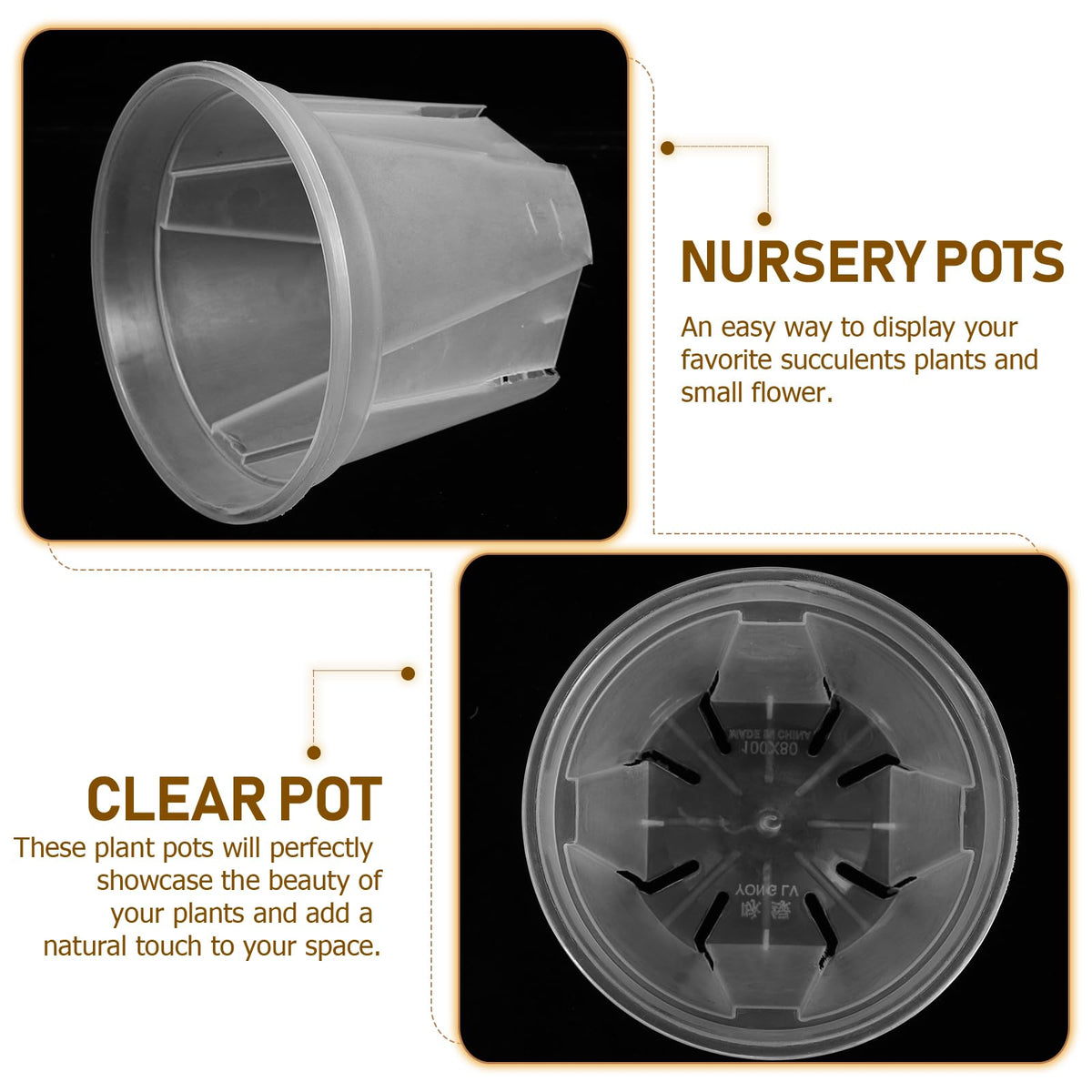 Yardenfun 10pcs Transparent Nursery Pots with Drainage Holes 3 inch Plastic Seedling Plant Pot for Outdoor Indoor House Plants Flowers Cactus