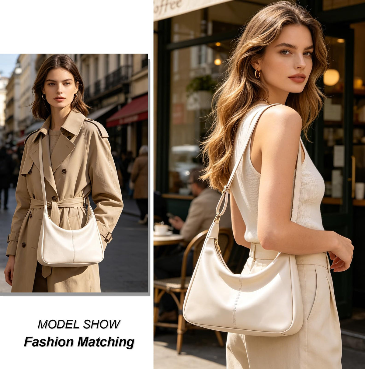 Zfkqzx Hobo Bags for Women Retro Vegan Leather Shoulder Handbag Foldable Slouchy Tote Crossbody Purses
