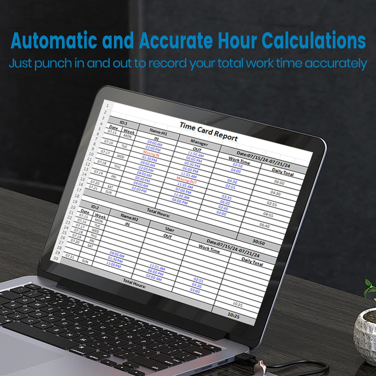 Time Clocks for Employees Small Business Automatic Calculate Hours, H1＆ H3 No Monthly Fees Fingerprint Time Clock, Standalone Biometric Clock in Machine for Employees with 5 RFID Cards