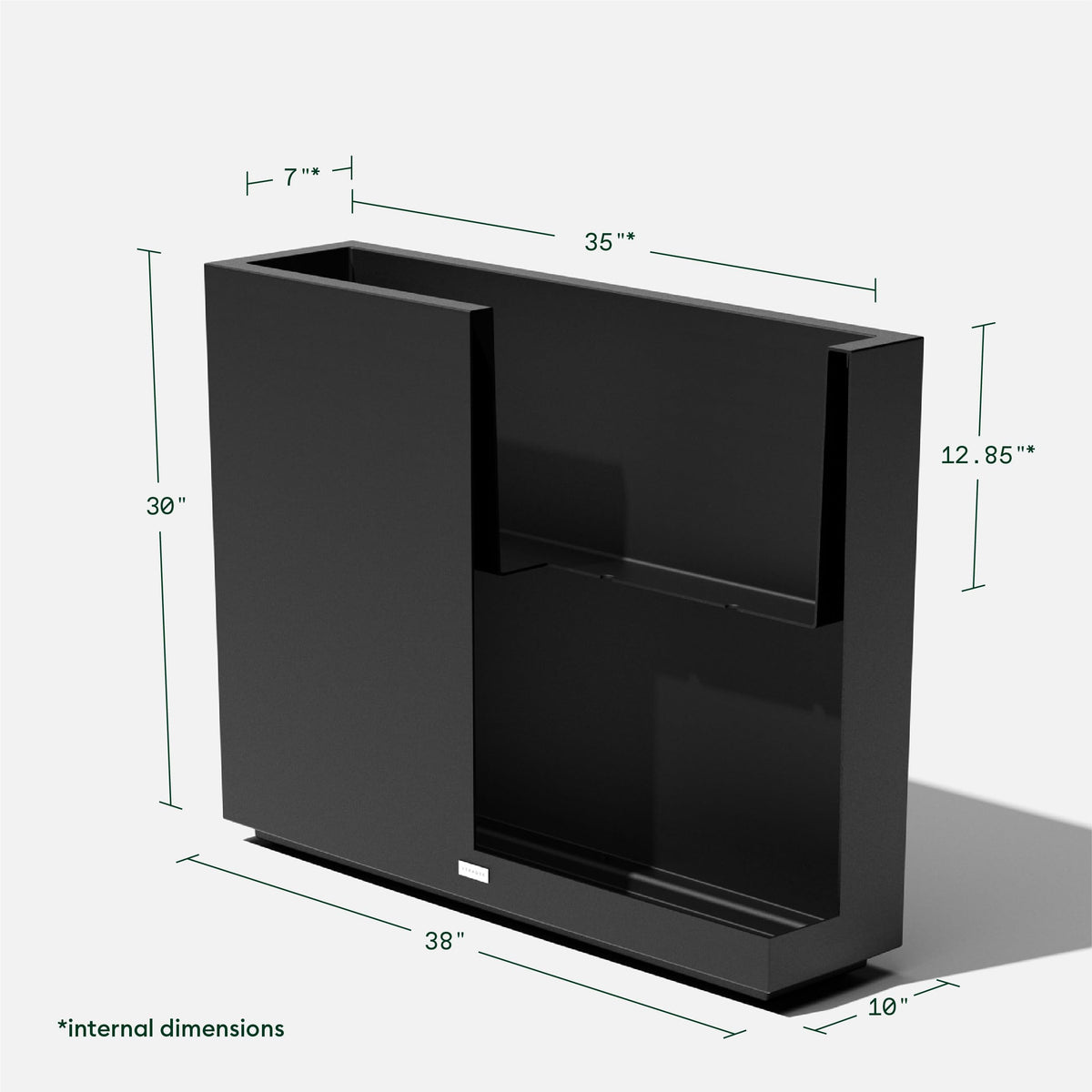 Veradek Block Series Span Plastic Planter - Tall Rectangular Planter for Indoor or Outdoor Patio/Porch | Durable All-Weather with Removable Insert Bucket | Modern Design for Plants, Flowers, Garden