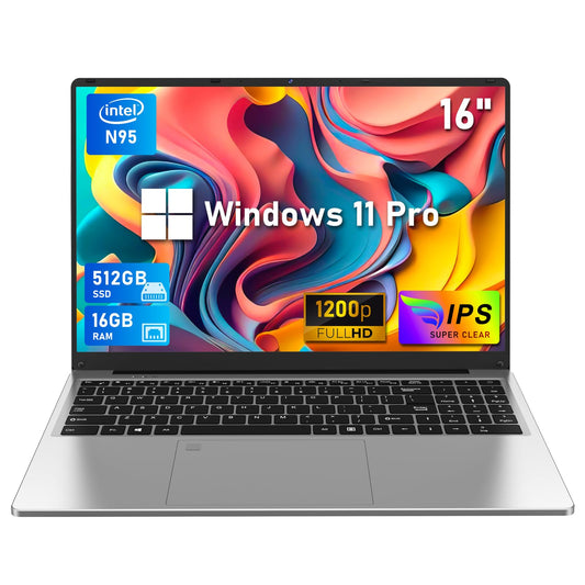 NIAKUN Laptop Computer, Gaming Laptops 2026, 16" Lap Top PC Windows 11 Pro, 16GB RAM 1TB SSD, Intel N95 Processor, Office 365, Backlit Keyboard,Fingerprint Unlock, 2-Year Warranty