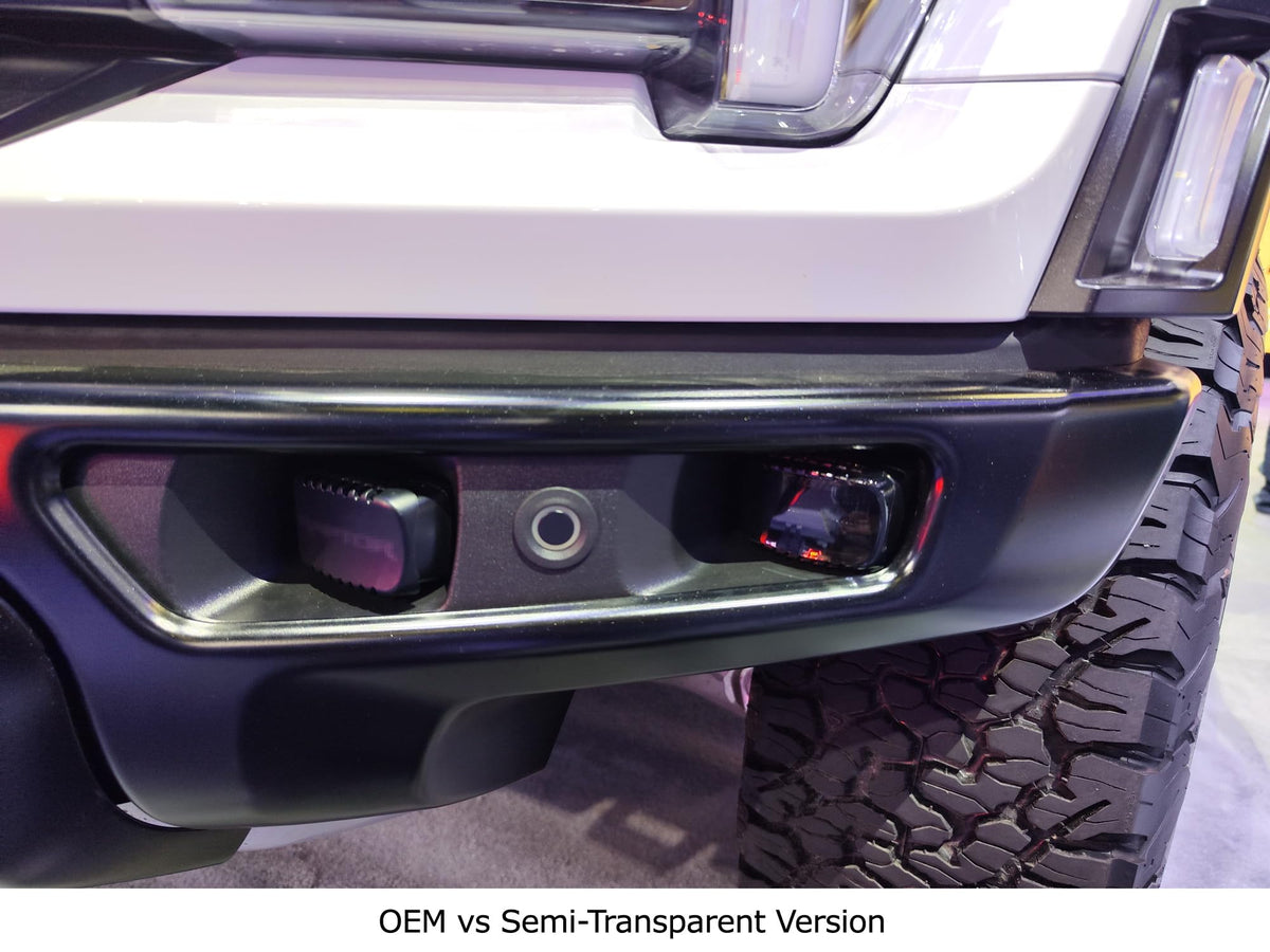 iJDMTOY LED Pod Fog Light Shield Covers, Dark Tinted, Compatible with 2021-up Ford F-150 Raptor & 2022-up Bronco Raptor