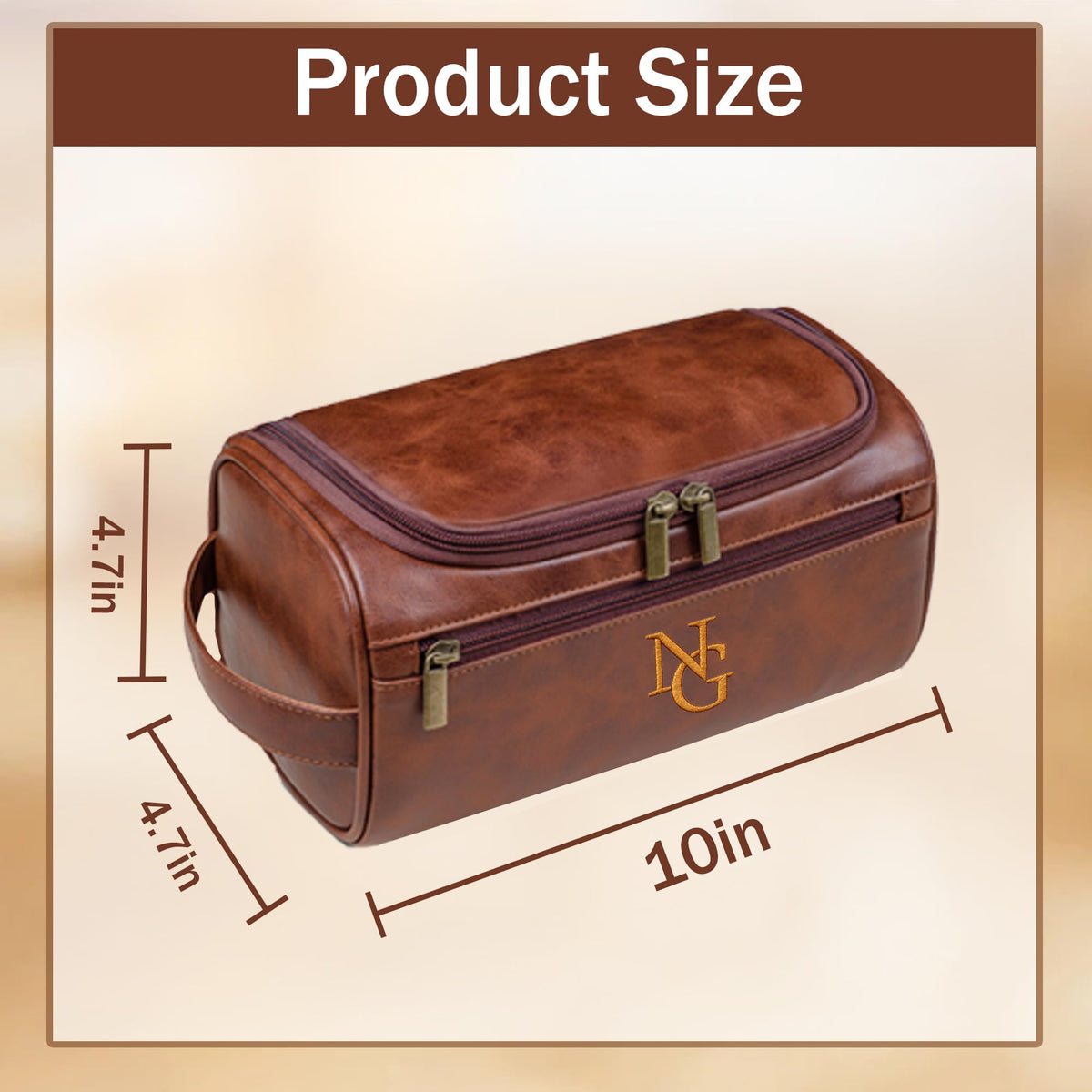 Personalized Toiletry Bag for Dad, Custom Embroidery with Name Letter PU Leather Waterproof Toiletry Organizer Dopp Kit Travel Essential for Dad Husband Groomsmen Father's Day Anniversary(Black)