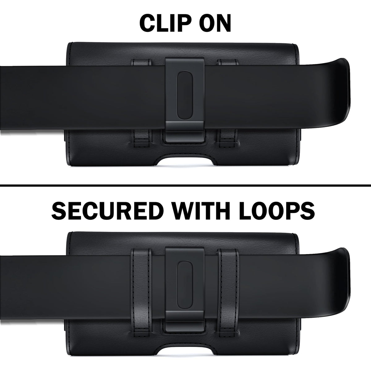 DeBin Holster for Samsung Galaxy S25+ S24+Plus 5G, S23+ S22+ S21+ S20+ S10+ S9+ S23 FE, Cell Phone Belt Holder Case with Clip, ID Credit Card Slot Pouch for Men (Fits Phone with Case on) Black