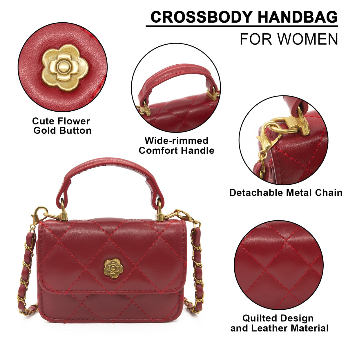 YAMEIZE Mini PU Leather Chain Belt Purse for Women Quilted Waist Tote Bag Crossbody Fanny Pack Detachable Belt Chain