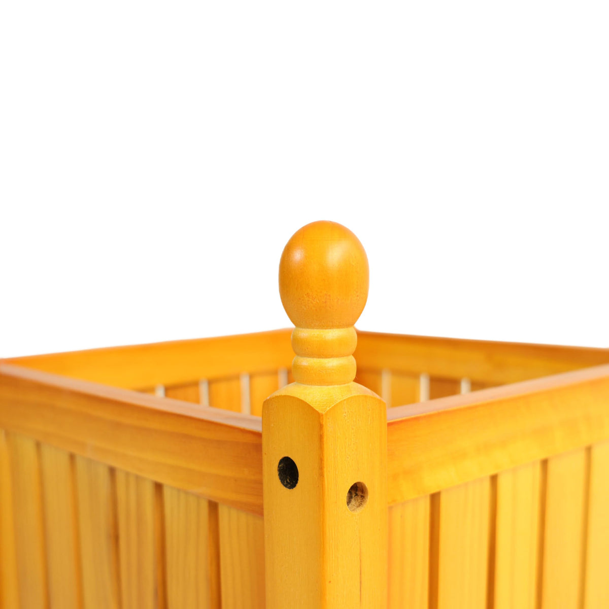 Sang Seiyoga Square Wood Planter Box, Solid Wood Outdoor Plant Container with Drainage, Large Square Flower & Herb Pot Outside Plant and Vegetable Container for Garden, Patio, Porch (Teak)