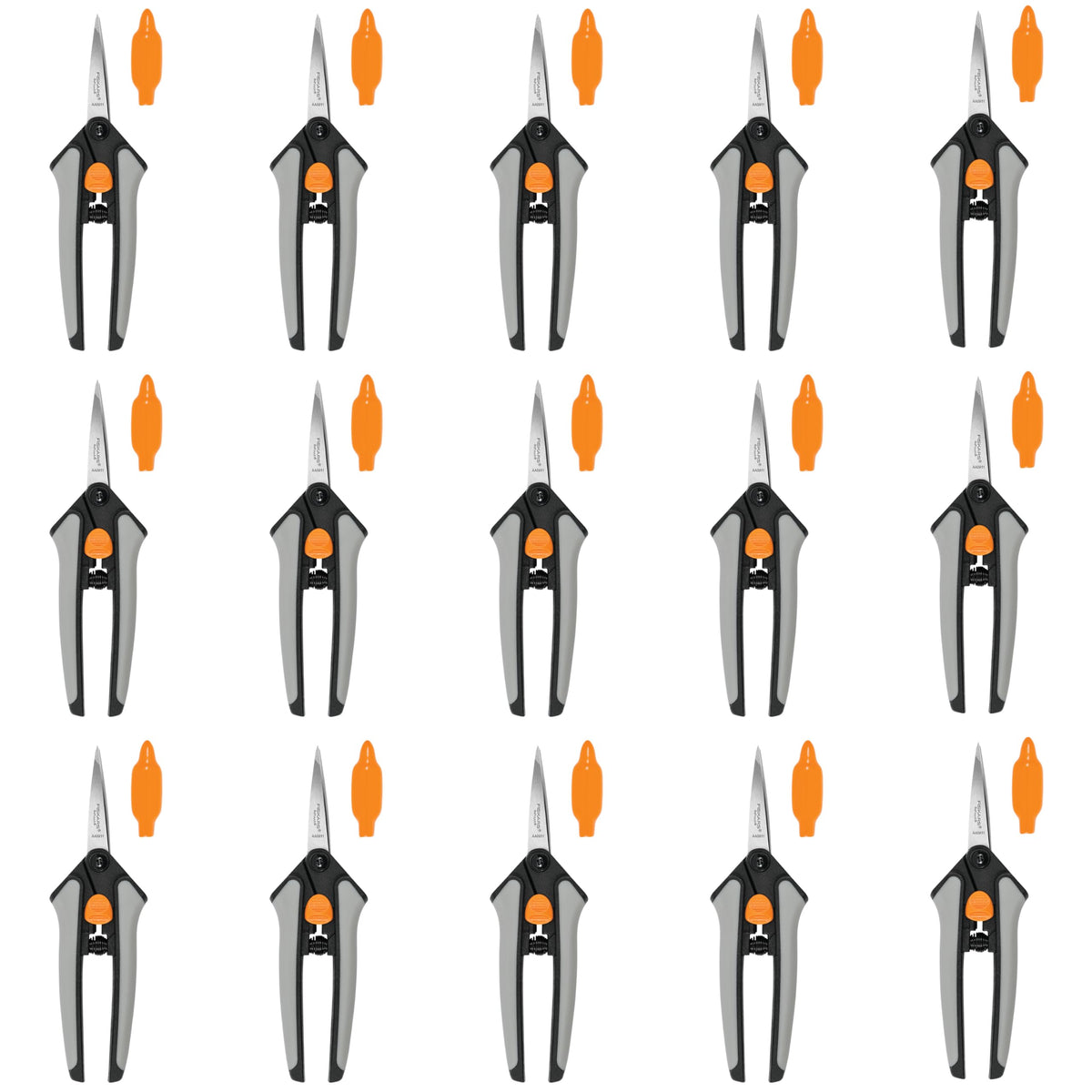 Fiskars 15pc Micro-Tip Pruning Snip Set, Precision Stainless Steel Blades, Softgrip Handles for Deadheading, Trimming & Shaping Small Plants