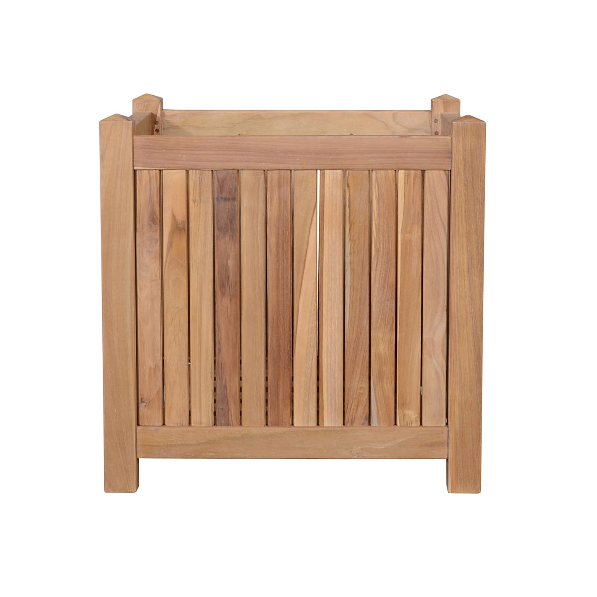 HomeRoots 18" Natural Solid Wood Indoor Outdoor Square Planter Box