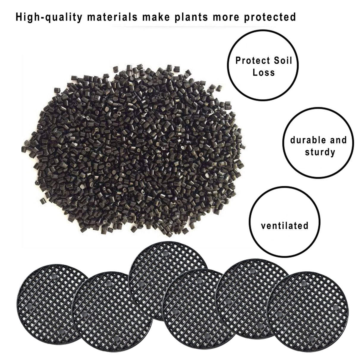 zhongjuekj, Plastic Round Bonsai Pot Mesh Pad, 3 Styles, 120PCS, Black, Outdoor, Drainage, Garden Pots