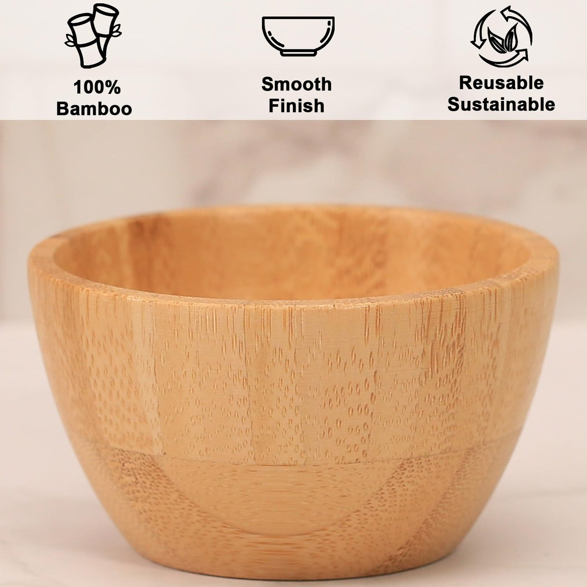 ZTHapwa Bamboo Wooden Bowls Set of 6, 3 Inch Small Serving Bowls for Snacks/Appetizers/Side Dishes/Charcuterie Board, Dipping Sauce Bowl for Condiments, 4 oz Bamboo Wood Ramekins, Reusable & Handmade