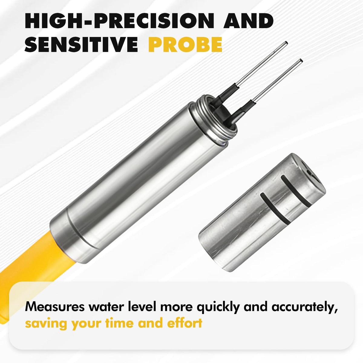 YJINGRUI 98ft/30m Updated Water Level Meter, Water Well Measurement, Water Level Gauge with Stainless Steel Probe, 110 decibel buzzers, Flash Indicator Light and Switch