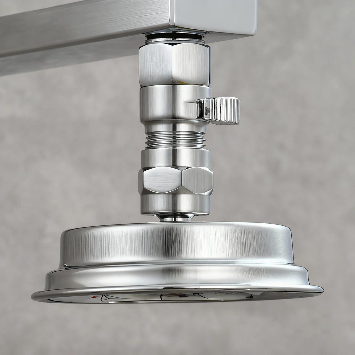 Shower Valve Water Flow Restrictor - Control Water Flow G1/2 IPS Brass Matel Shower Shut Off Valve, Shower Pressure Regulator for Toilet Handheld Shower or Bidet Sprayer, Brushed Nickel