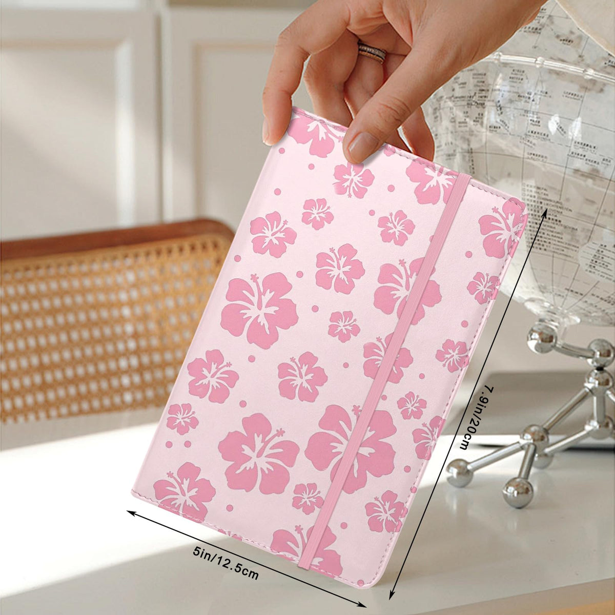 YeeCASE Pink Server Book, Fits Waitress Server Apron, Receipt Holder, Guest Book Perfectly,Waitress Server Accessories, Compact Organizer with Zipper Pocket (Hibiscus)