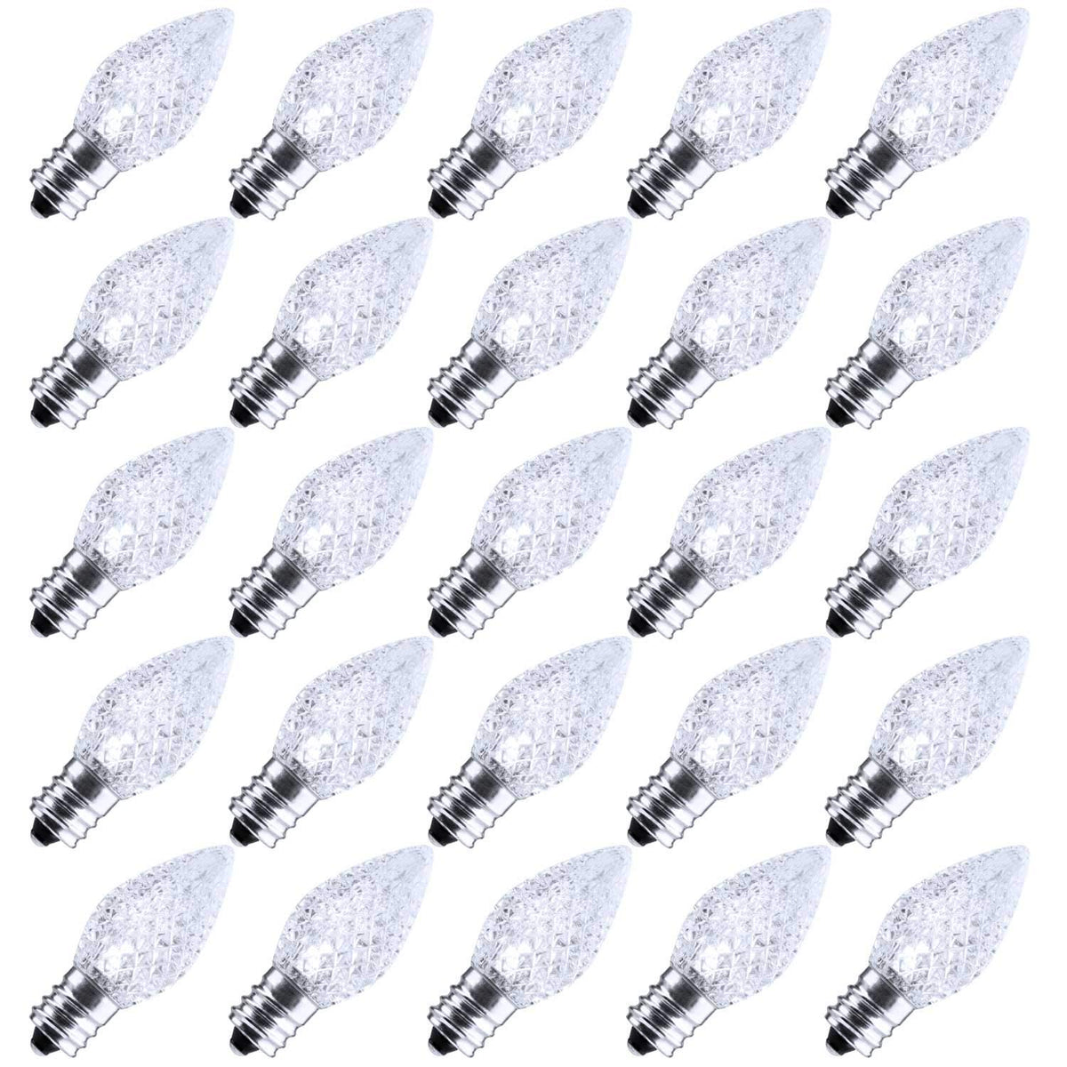 Minetom C7 LED Replacement Light Bulbs, Shatterproof, Dimmable, 50 Count, Pure White, E12 Candelabra Base