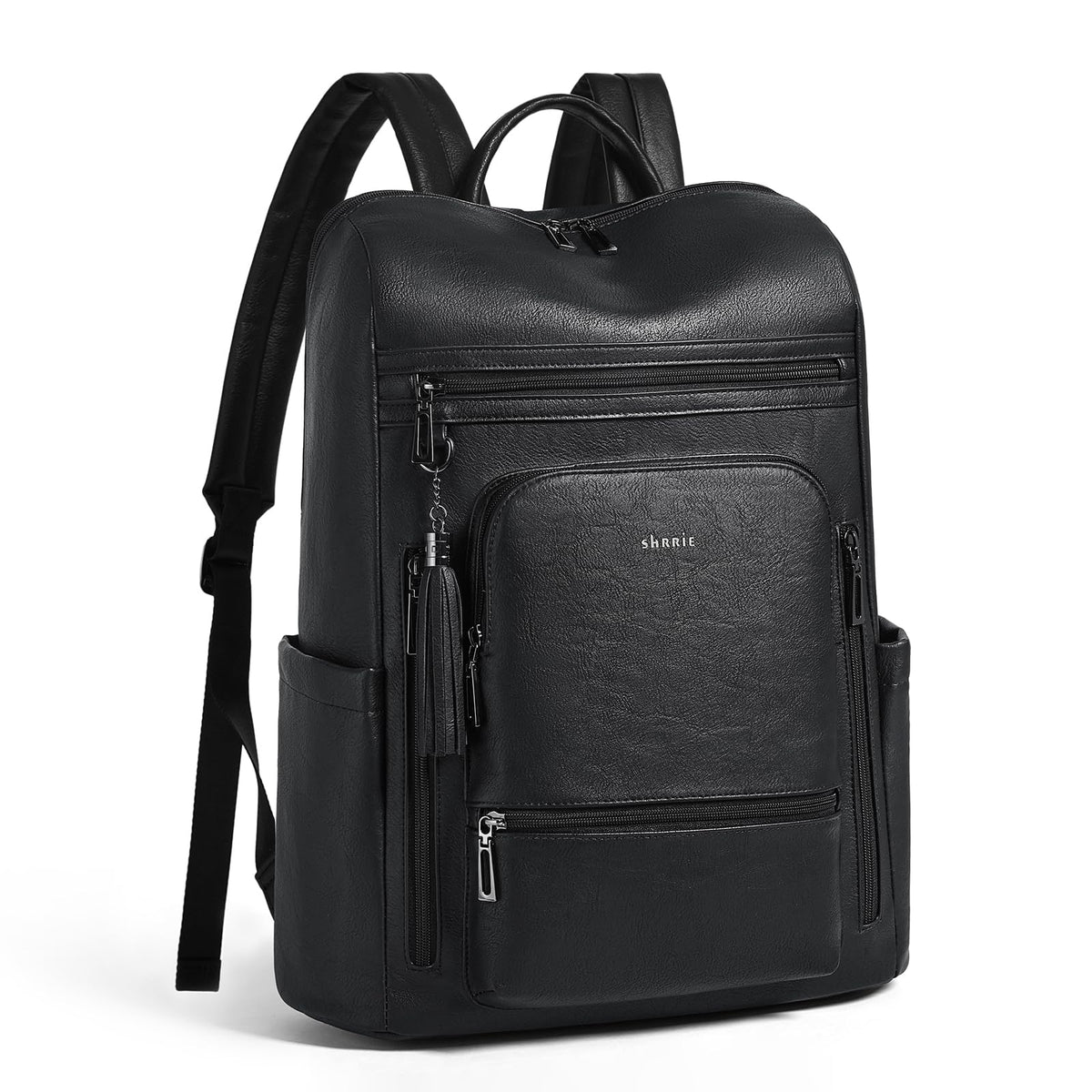 Shrrie Upgraded Large Travel Laptop Backpack with Laptop Compartmetn Fits 17 inch Laptop,Waterproof Vegan Leather Computer Backpack for Women and Men Work Business College