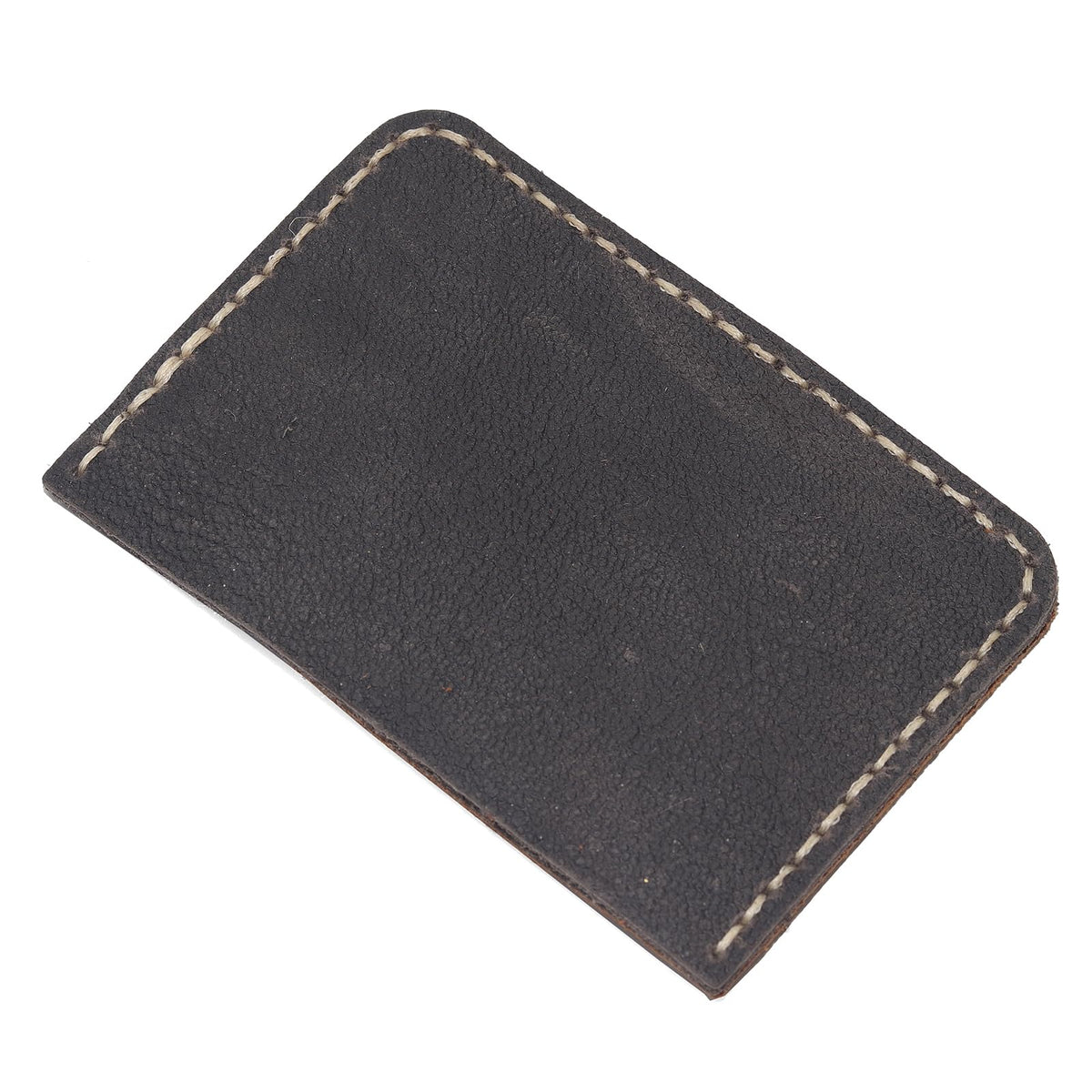 Handmade Genuine Leather Slim Front Pocket Wallet for Men & Women - Ultra Thin Minimalist Card Holder with Cash Slot (4.2×2.8×0.1 inches) - Brown & Black Contrast Design, Perfect Everyday Carry & Gift
