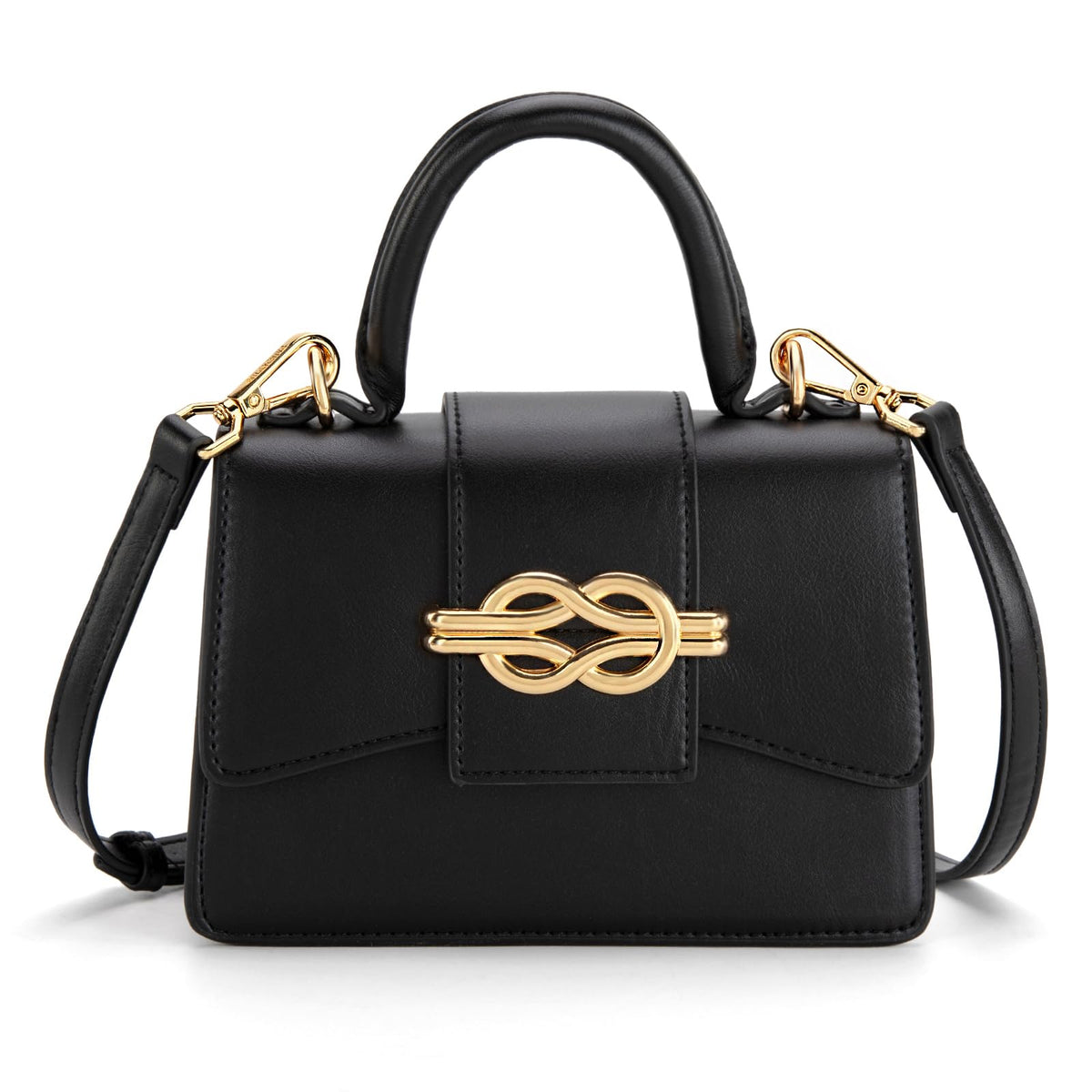 Milan Chiva Small Top Handle Purses for Women Mini Satchel Crossbody Bag Elegant Trendy Square Bag Designer Handbag MC-415BK