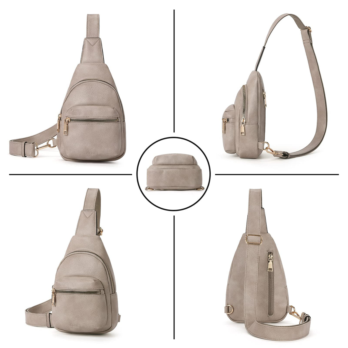 CLUCI Small Sling Bag for Women, Leather Crossbody Fanny Packs Trendy, Women's Chest Bag