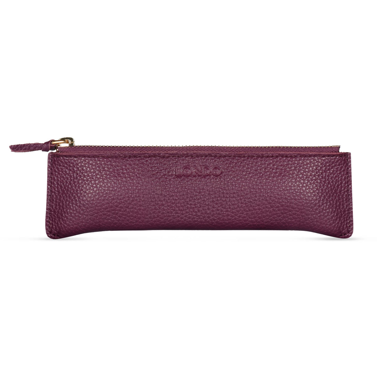 Londo Genuine Leather Pen Case with Zipper Closure, Pencil Pouch Stationery Bag