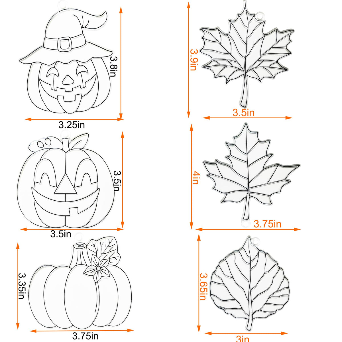 Ayhuhra 30 Sets Fall Leaf Pumpkin Suncatchers Craft Kits DIY Window Suncatchers Fall Pumpkin Arts and Crafts Activities Halloween Sun Catchers for Seniors Autumn Halloween Art Project