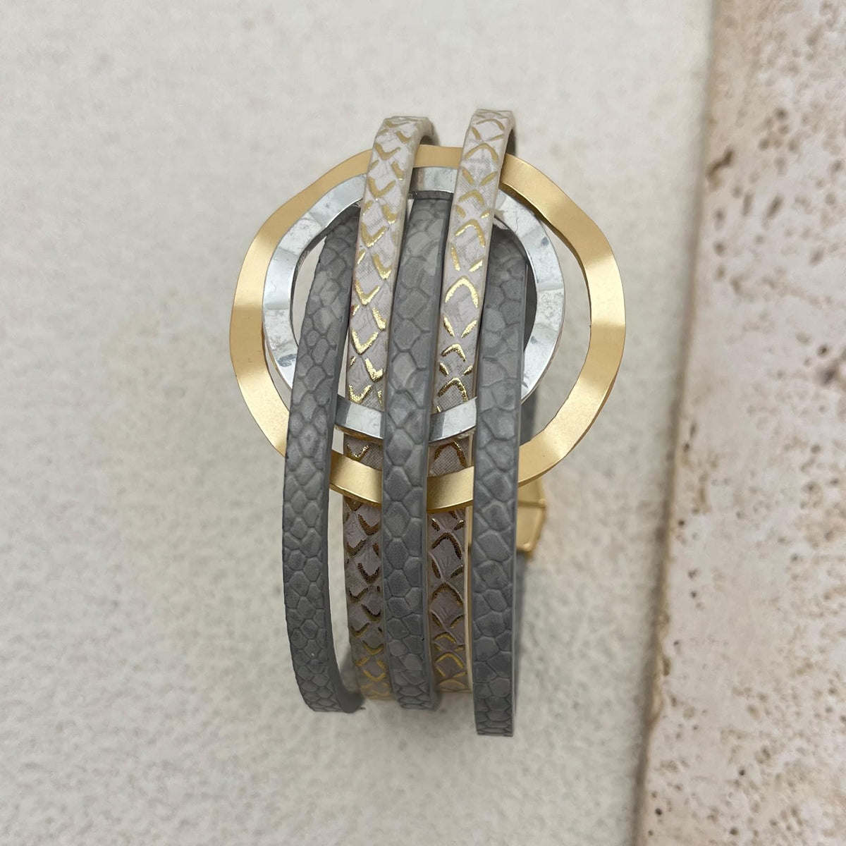 YYWANGART Women Leather Wrap Bracelet Layered Leather Gold Double Disk Cross Wrap Bracelet Handmade Multi Strand Cuff Bangle for Women