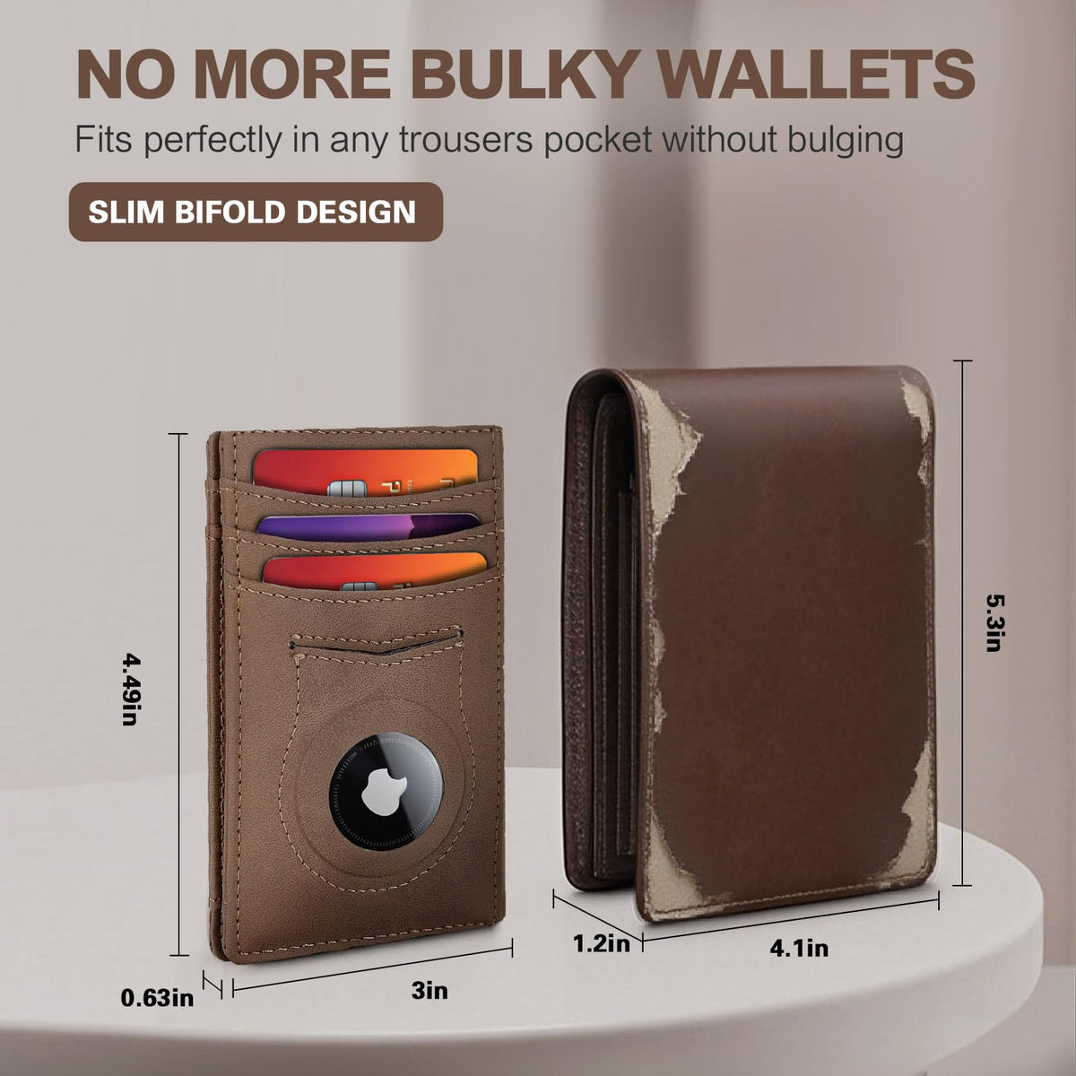 Slim Wallet for Men,RFID Blocking Bifold Credit Card Holder,Thin Minimalist Front Pocket Men's Leather Wallet,Smart Security Carbon Fiber,Small Compact Wallet with Money Clip,Birthday Gift for Men